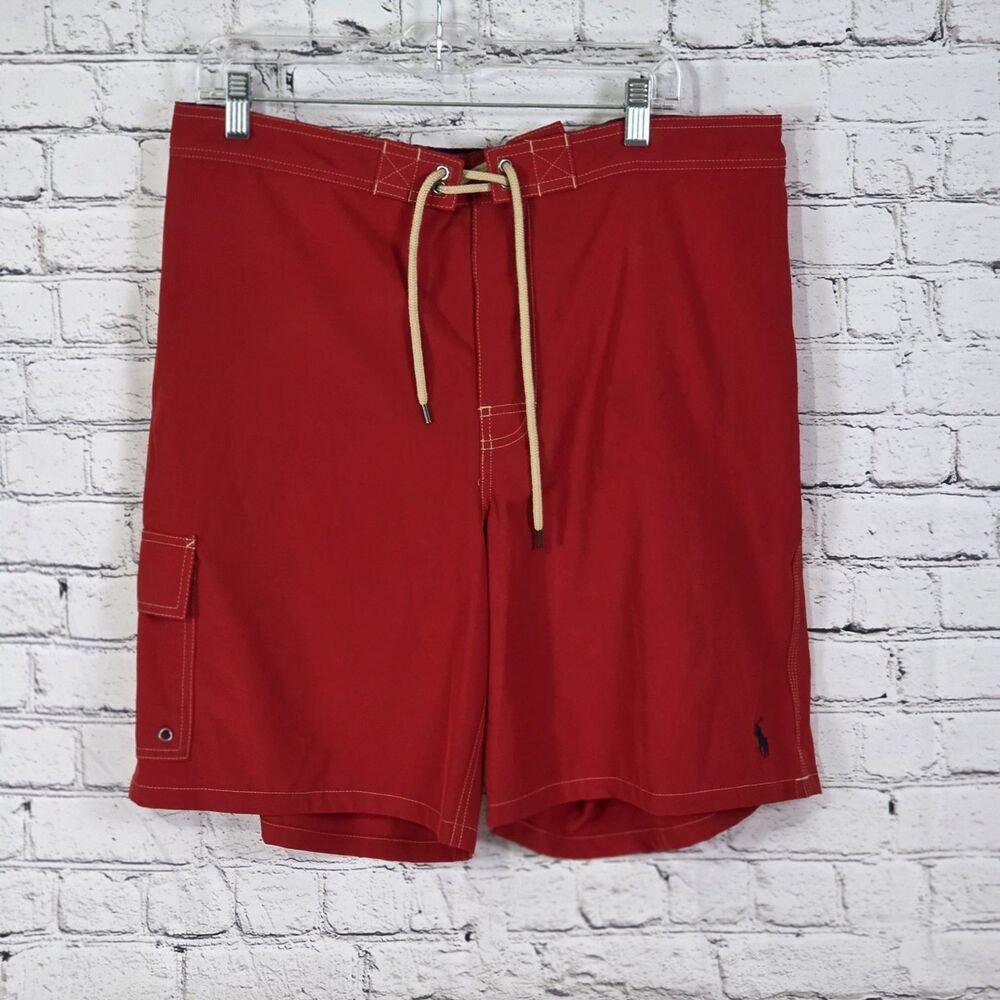 Polo Ralph Lauren Men's XXL Red Mesh Lined Swim Trunks